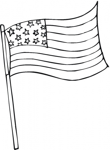 american flag outline printable