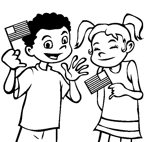 American Flag Coloring Pages Children