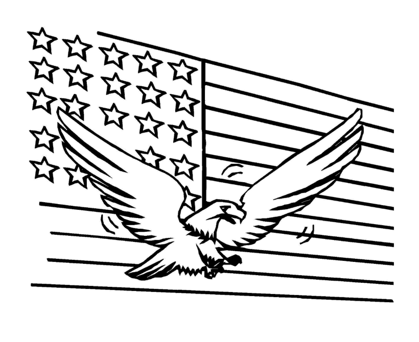 American Flag Coloring Pages Eagle