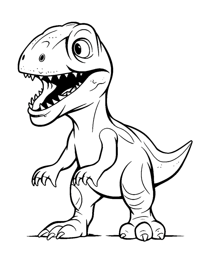 Cute Baby Trex Coloring Page