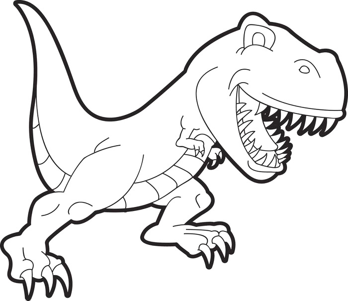 Cute Cartoon T Rex Coloring Page