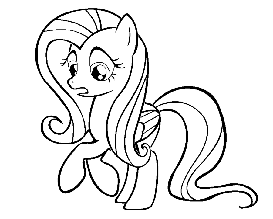Fluttershy Coloring Page Printable