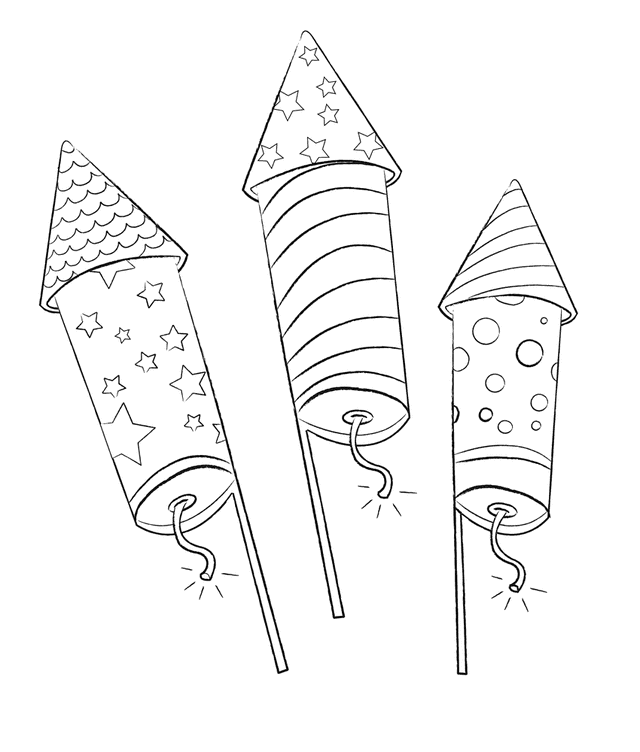Free Fireworks 4th of July Coloring Pages
