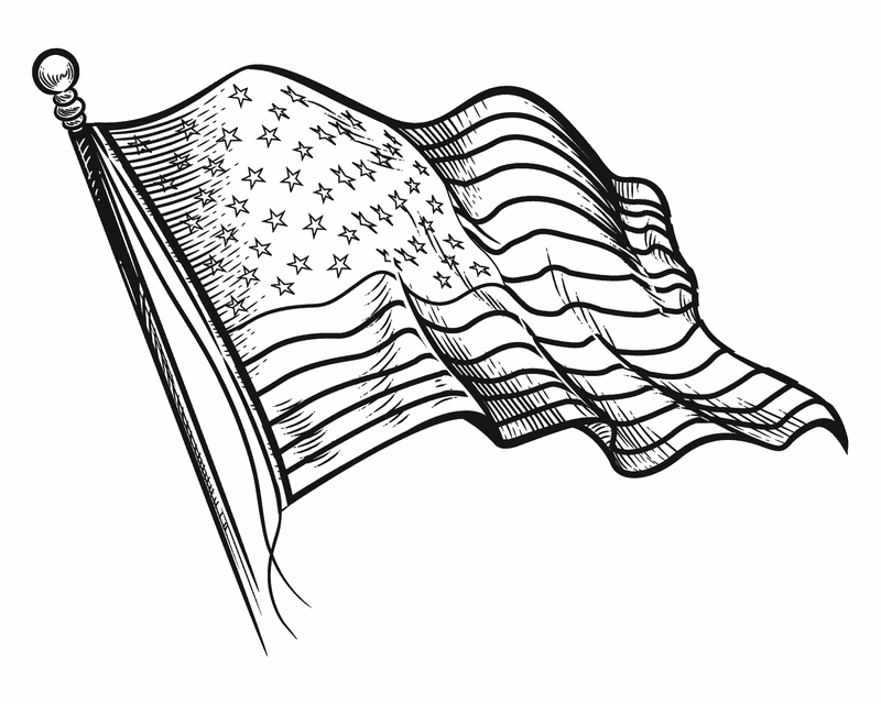 Free Printable American Flag Coloring Pages