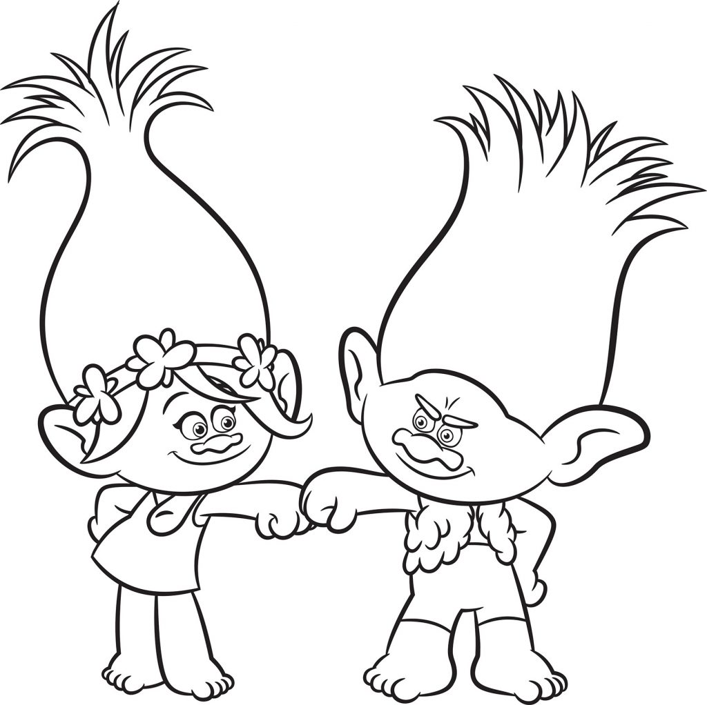 Free Trolls Movie Coloring Page to Download