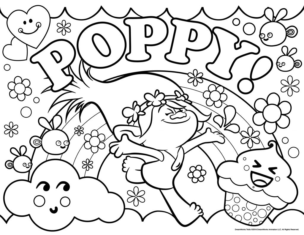 Free Trolls Poppy Coloring Page