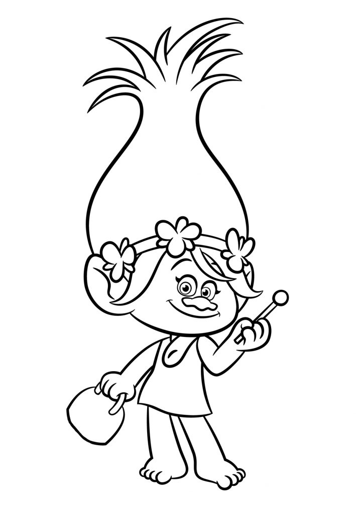 Free Trolls Poppy Coloring Page