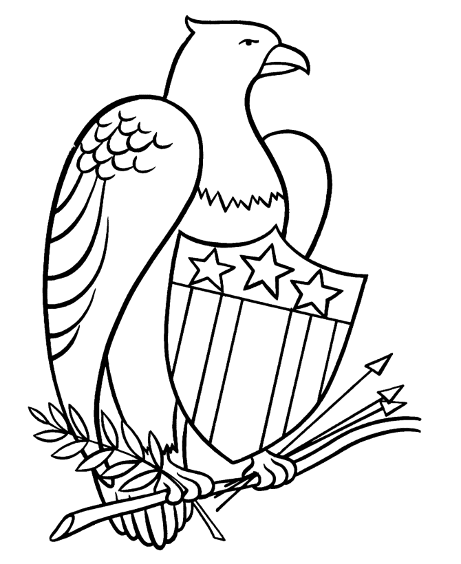 Holiday Eagle 4th Of July Coloring Pages
