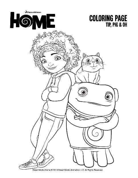Home Coloring Pages Tip Pig and Oh