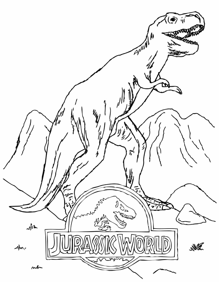 Jurassic World T Rex Coloring Page