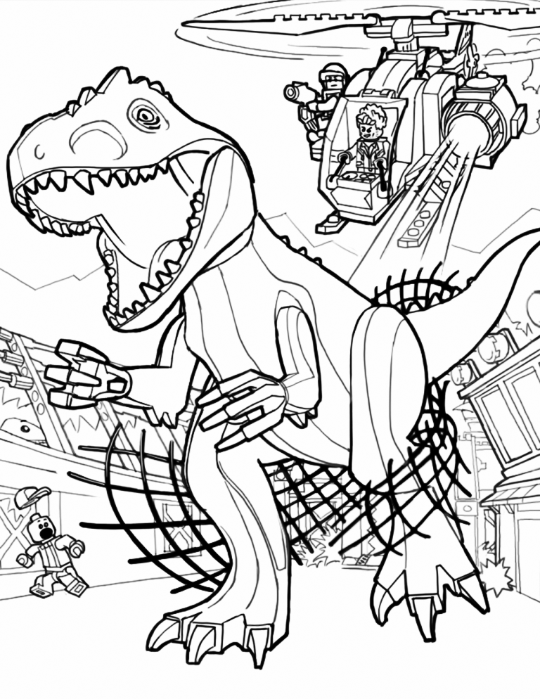 Lego T Rex Coloring Page