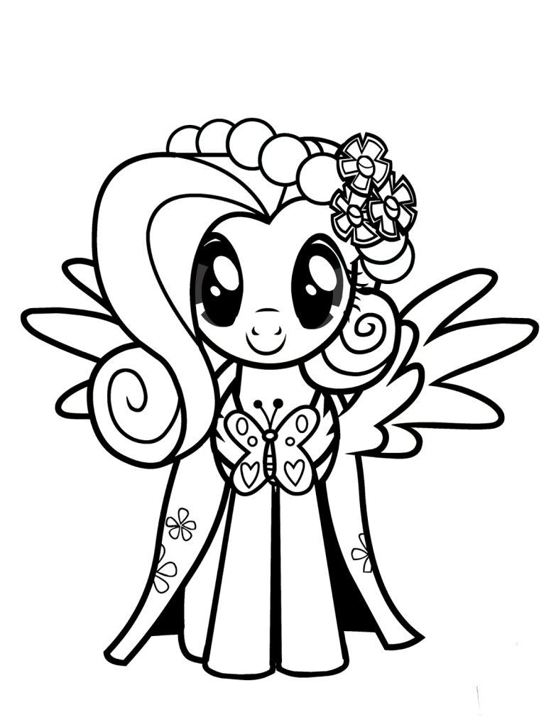 Fluttershy Dress Coloring Pages Coloring Pages