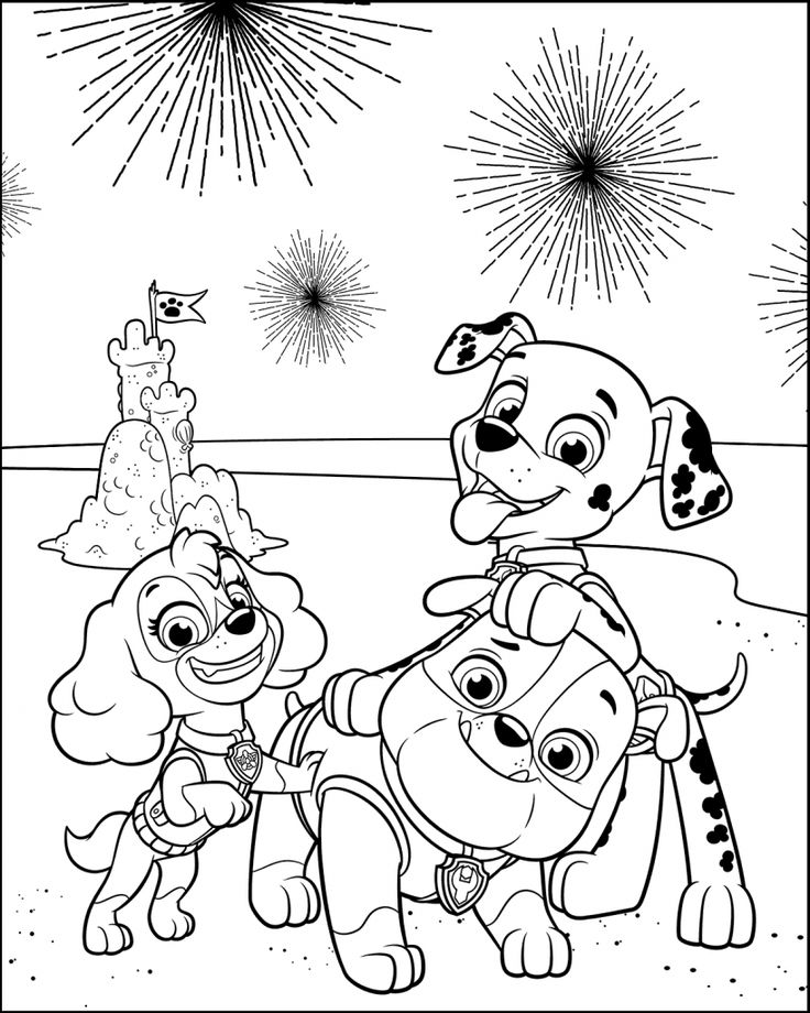 Puppy Dog Pals July 4th Coloring Page