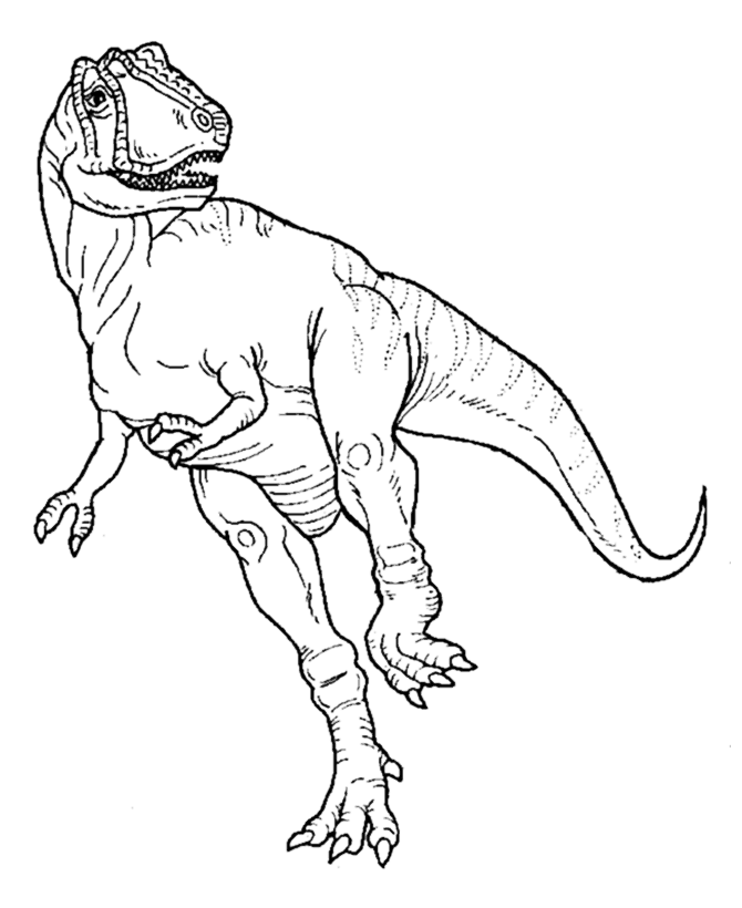 T Rex Running Coloring Page