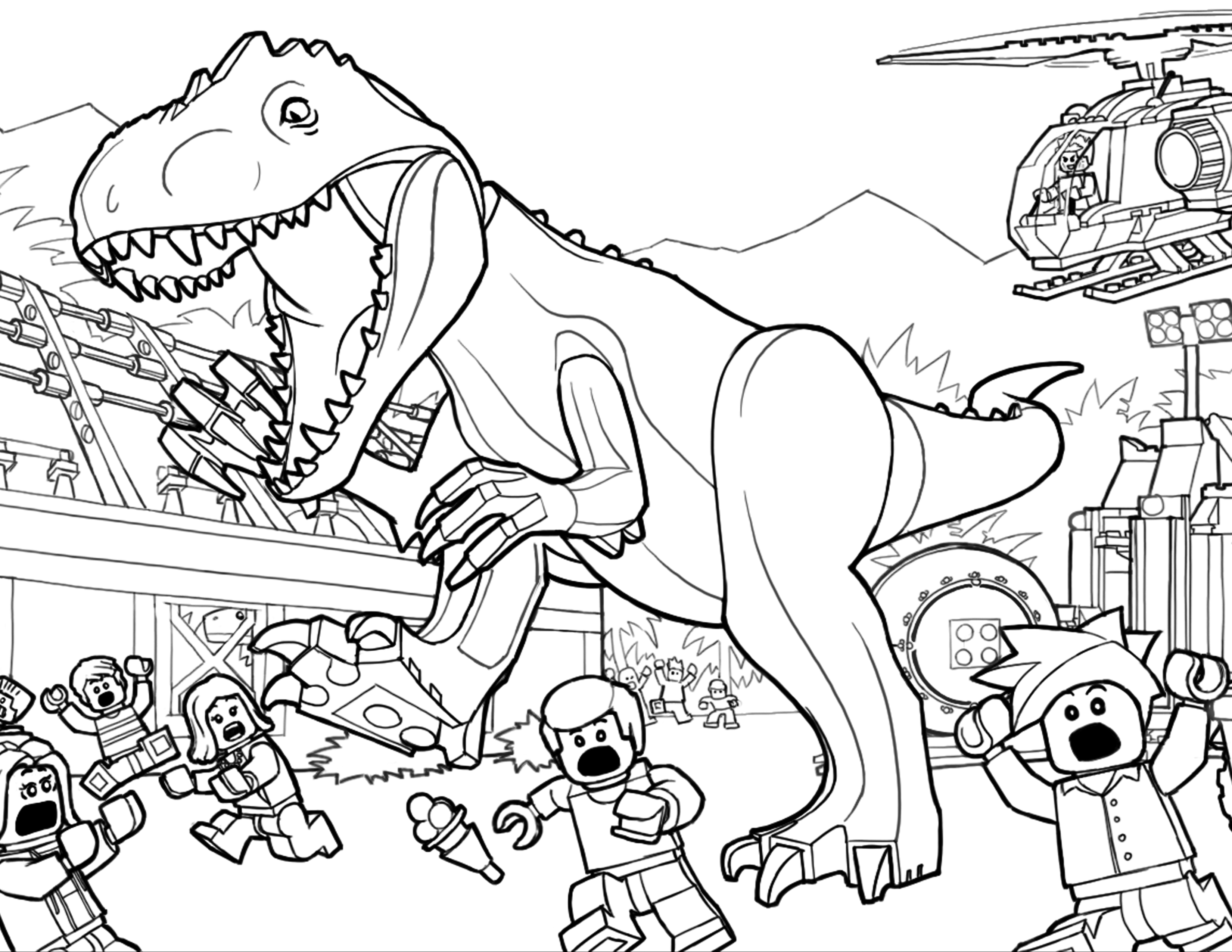 female trex coloring page