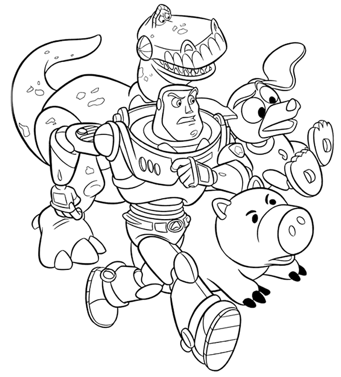 Toy Story With Rex Coloring Page