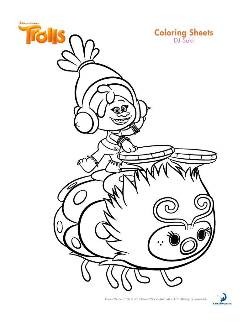 Trolls Movie Coloring Page