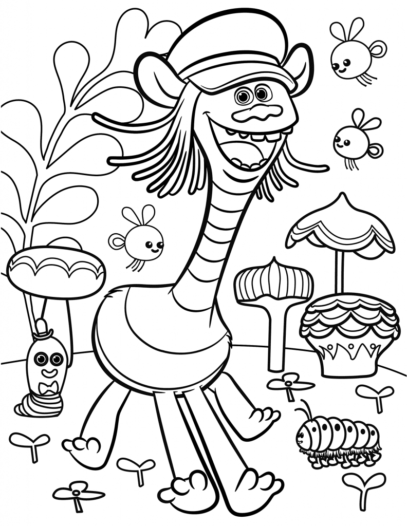 Trolls Movie Coloring Page