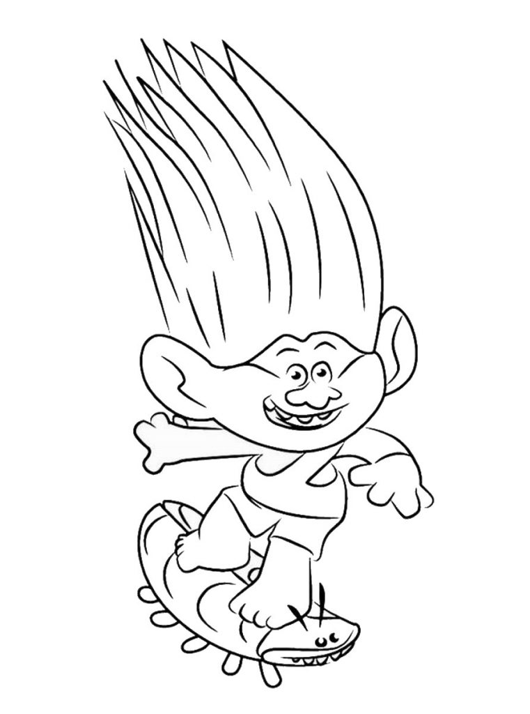 Trolls Movie Coloring Page Printable