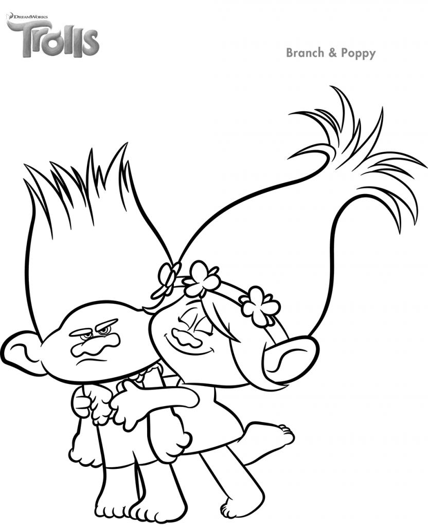 Trolls Movie Coloring Page Printables