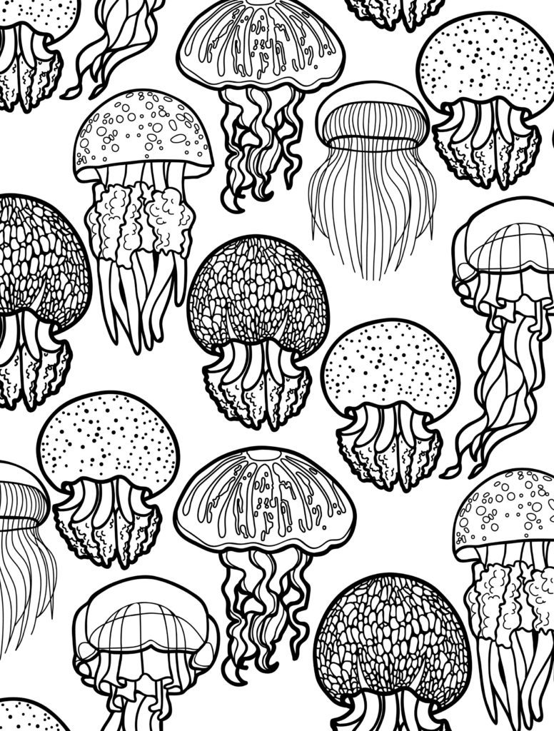 Animal Coloring Pages for Adults - Jellyfish