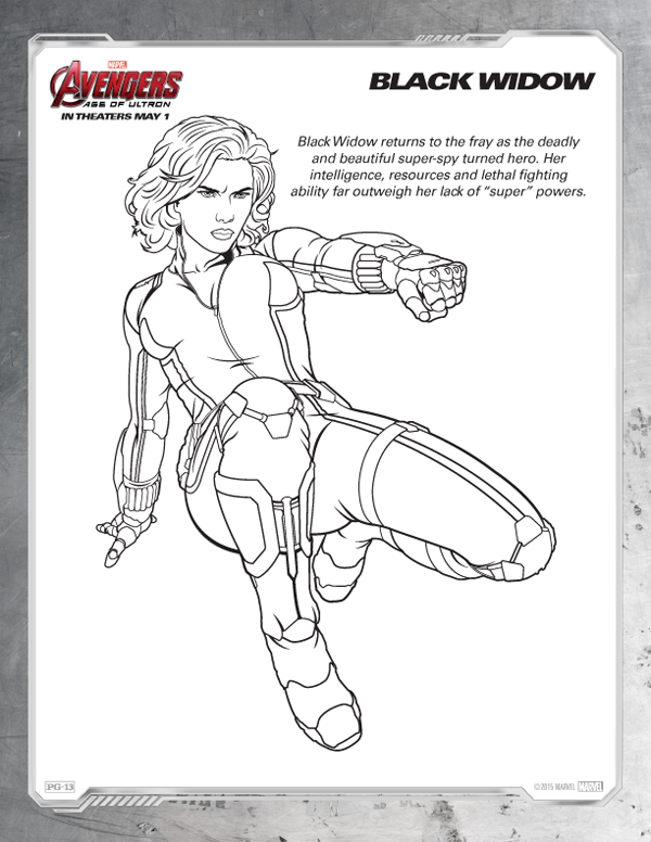 Avengers Coloring Pages - Free Black Widow