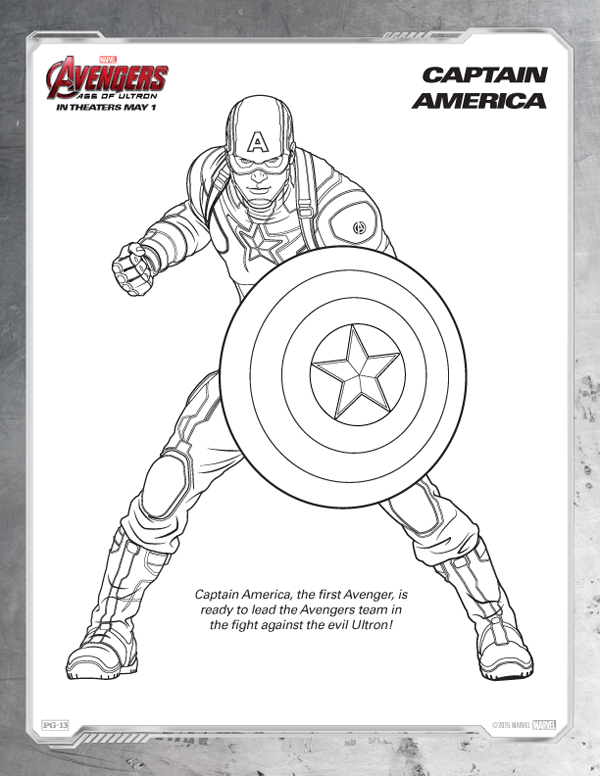 Avengers Coloring Pages - Free Captain America