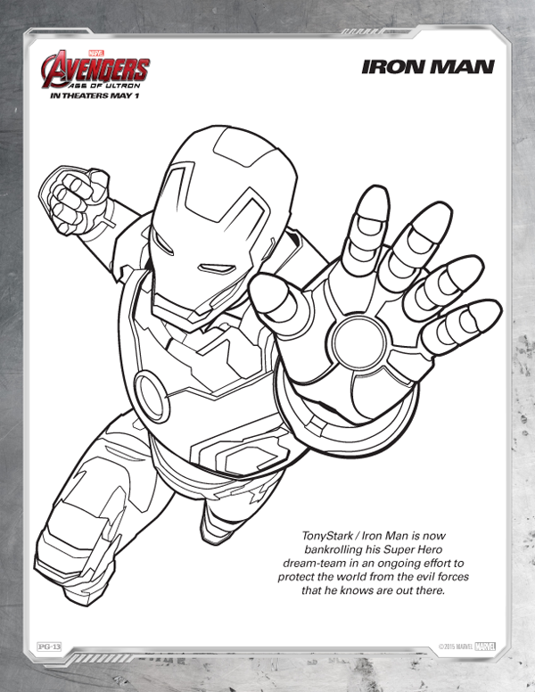 Avengers Coloring Pages - Free Iron Man