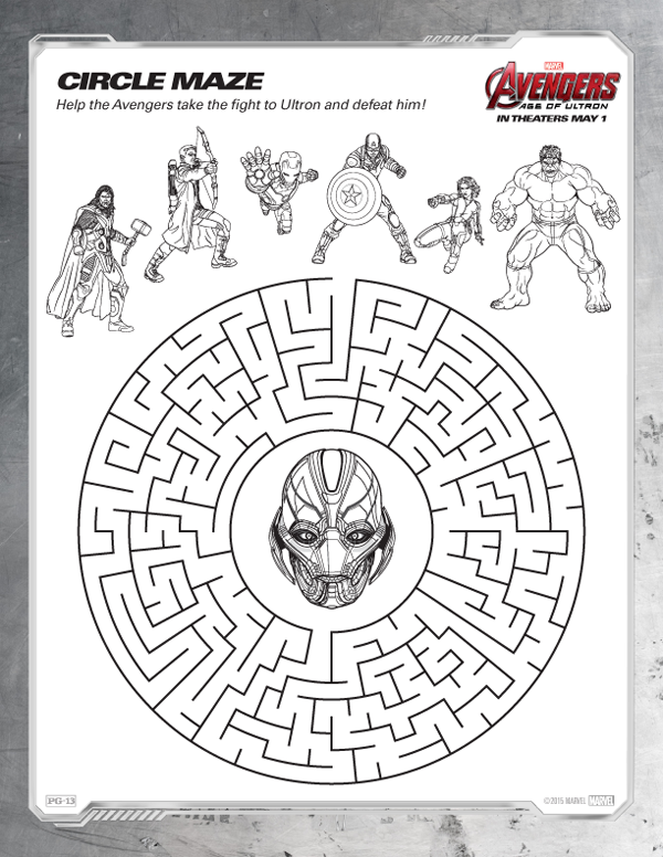 Avengers Coloring Pages Printable Maze