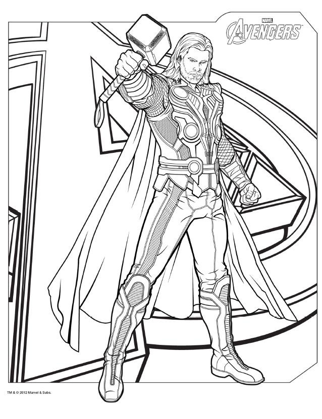 Easy Avengers Coloring Pages