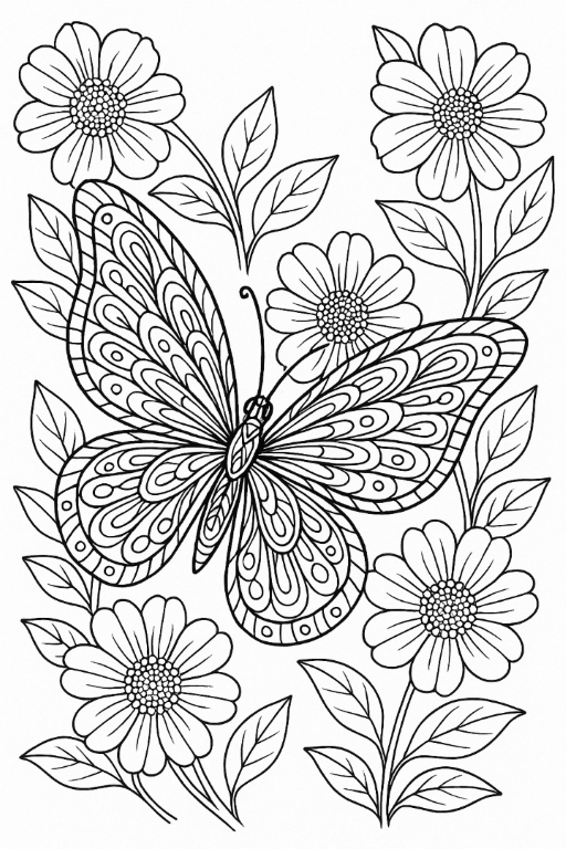Butterfly Coloring Page For Adults