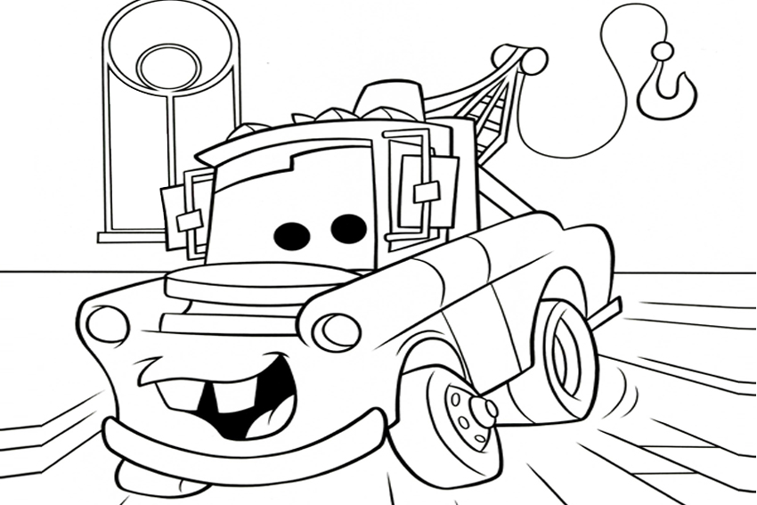 Cars Coloring Page Mater