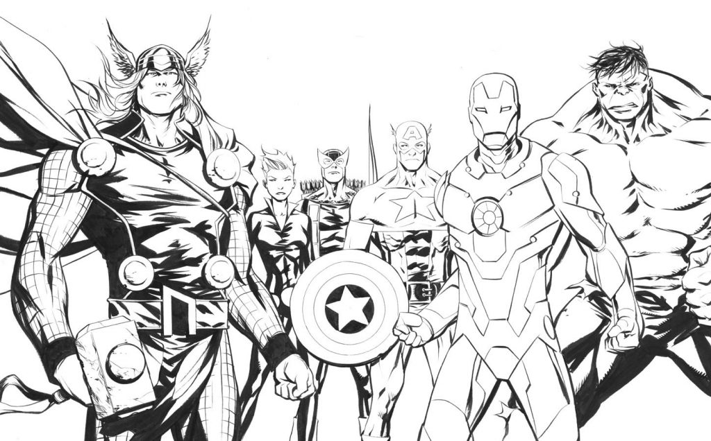 Cool Superhero Coloring Page - Avengers