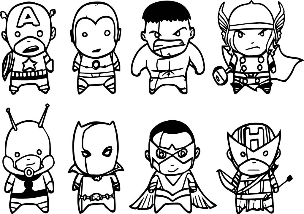 Cute Avengers Coloring Pages