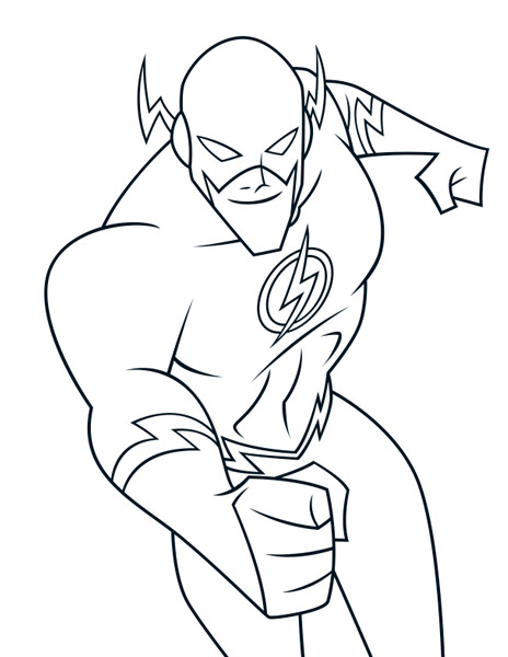 flash superhero coloring pages free