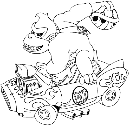 Free Printable Mario Kart Coloring Page