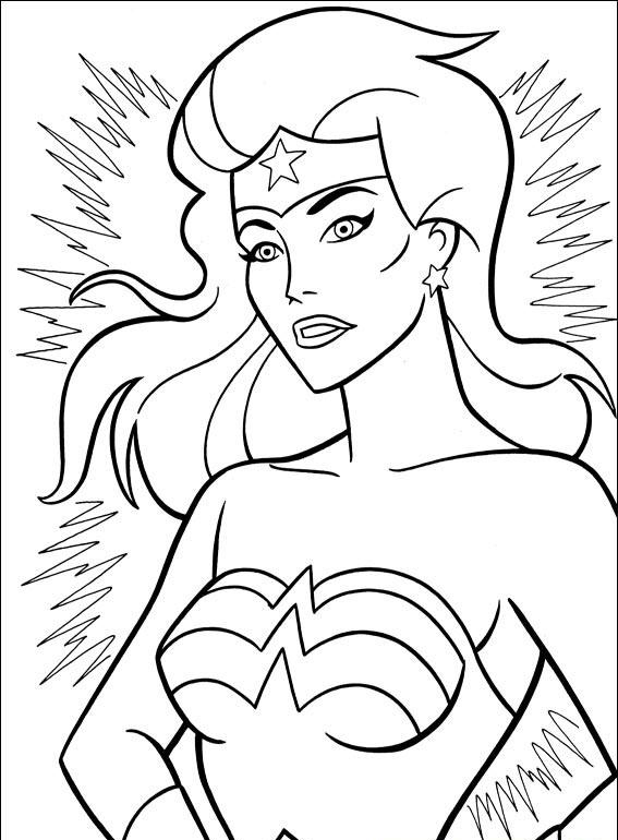 Wonder Woman Cartoon Coloring Pages on Women Guides