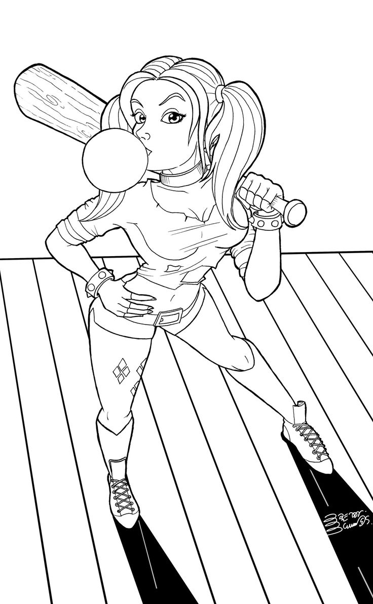 harley quinn coloring pages