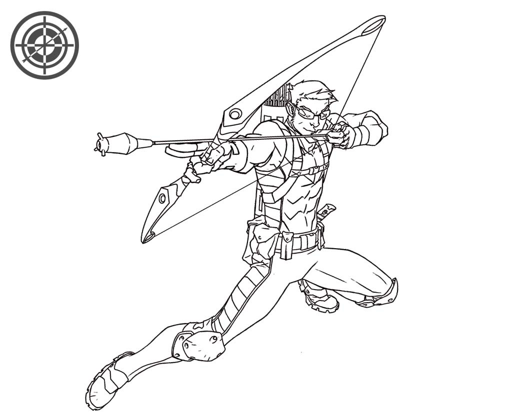 Hawkeye Avengers Coloring Page