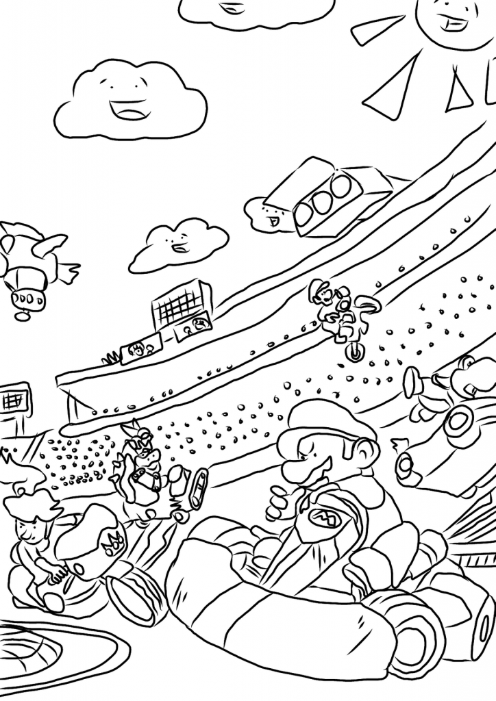 Mario Kart Coloring Page Printable