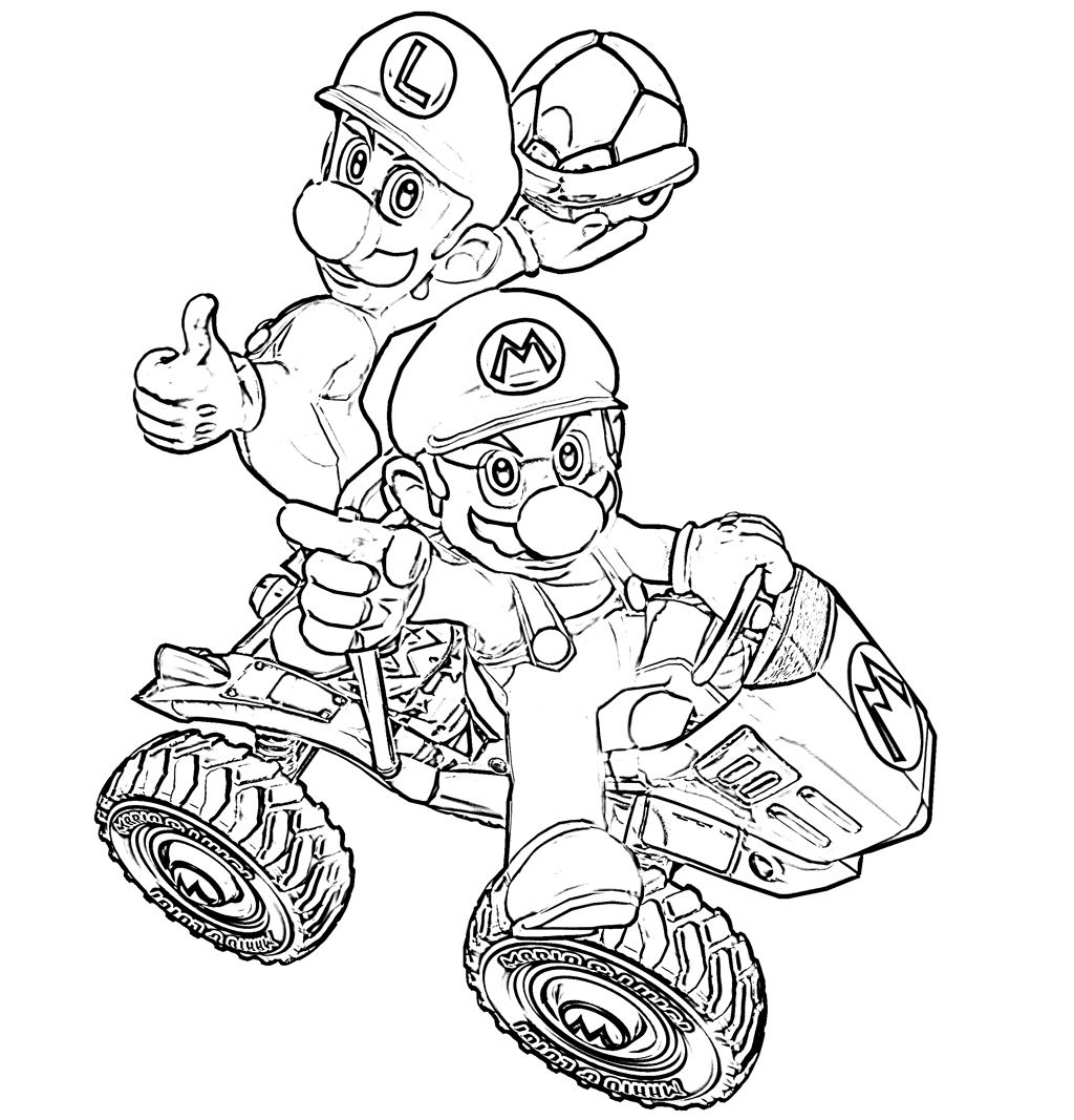 Printable Mario Kart Coloring Pages Mario coloring pages to print