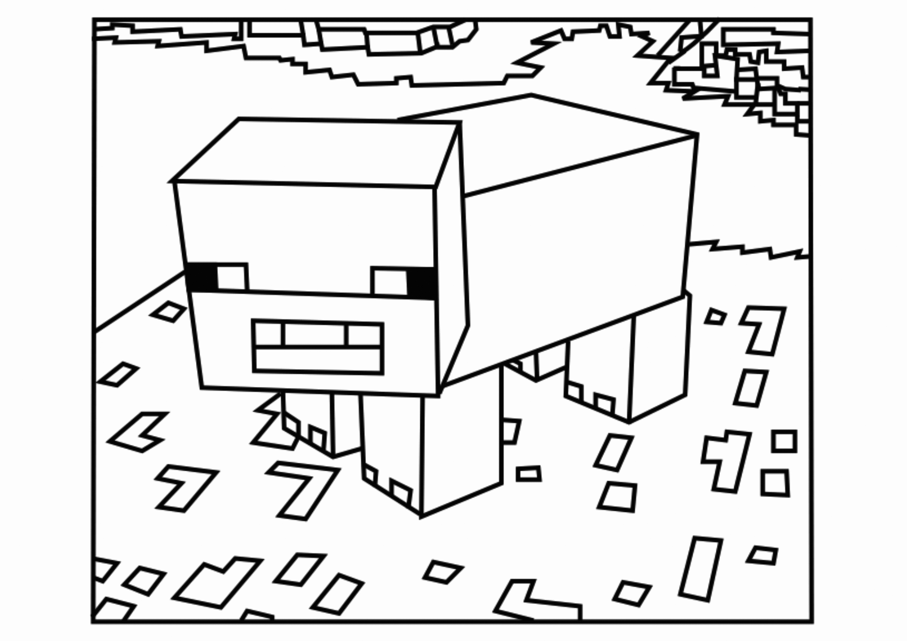 Minecraft Dog Coloring