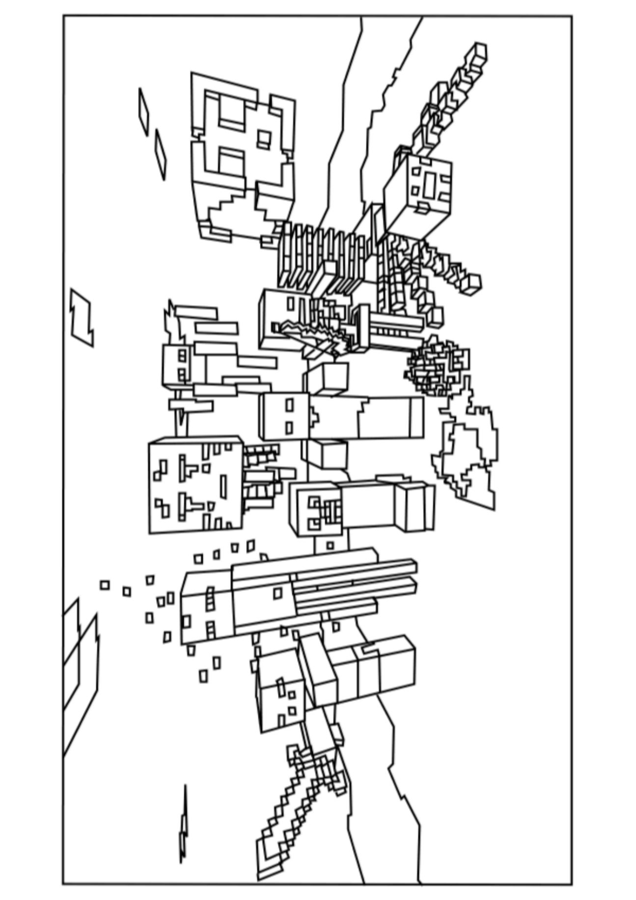 Printable Coloring Minecraft Dungeons Colouring Pages Web Free 