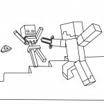 Minecraft Coloring Pages Fight