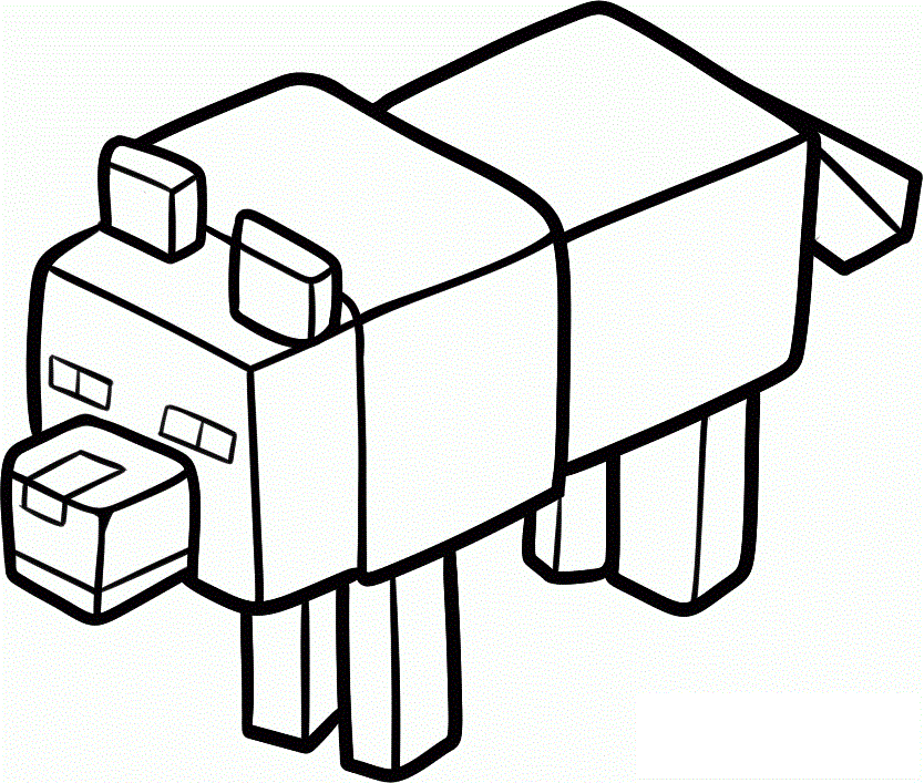 Minecraft Coloring Pages Pig