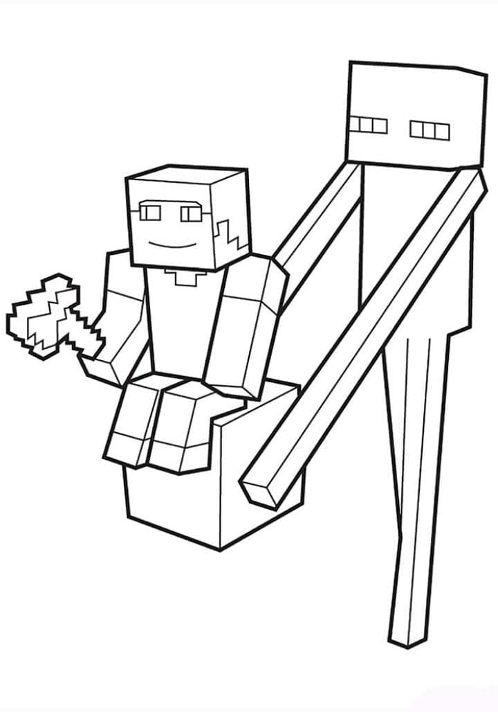 Minecraft People Coloring Page