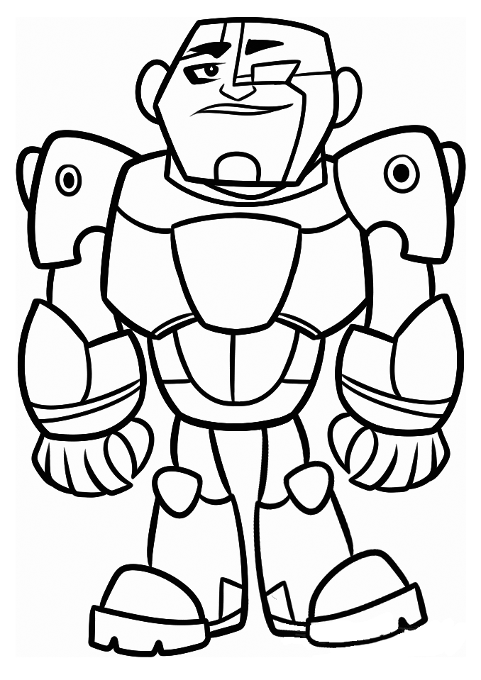Teen Titans Go Coloring Pages - Cyborg