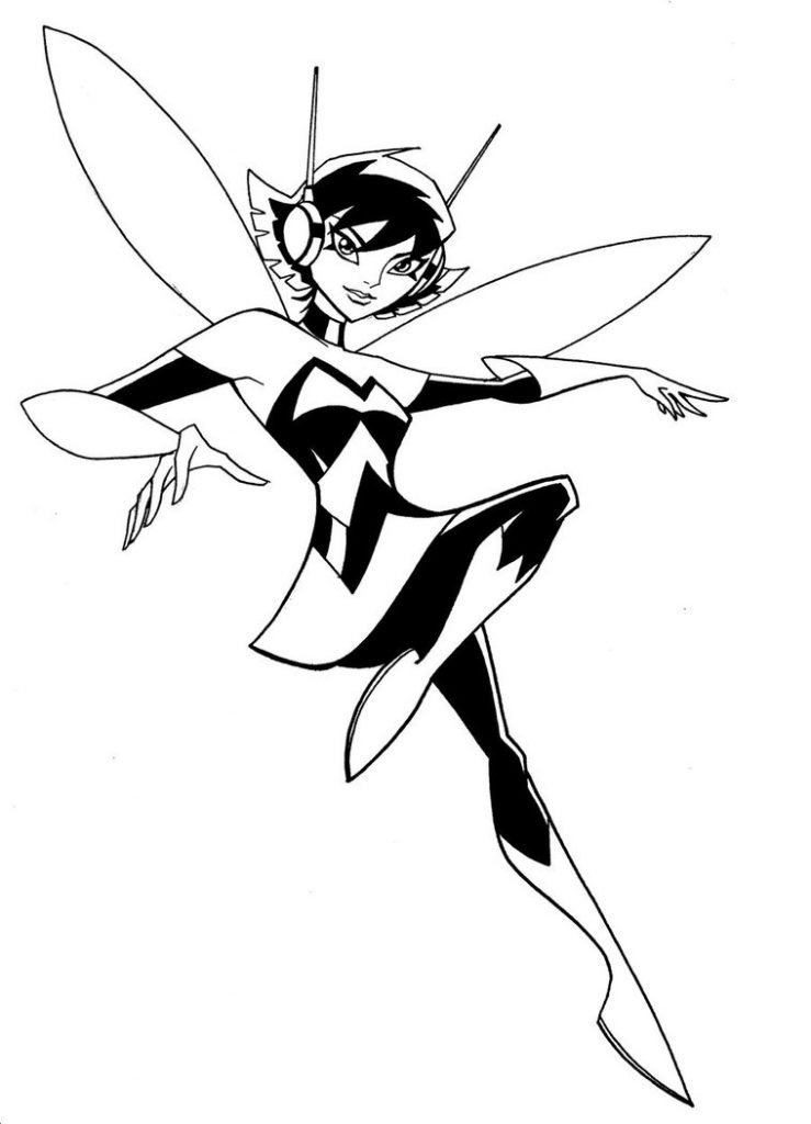 Wasp Avengers Coloring Page
