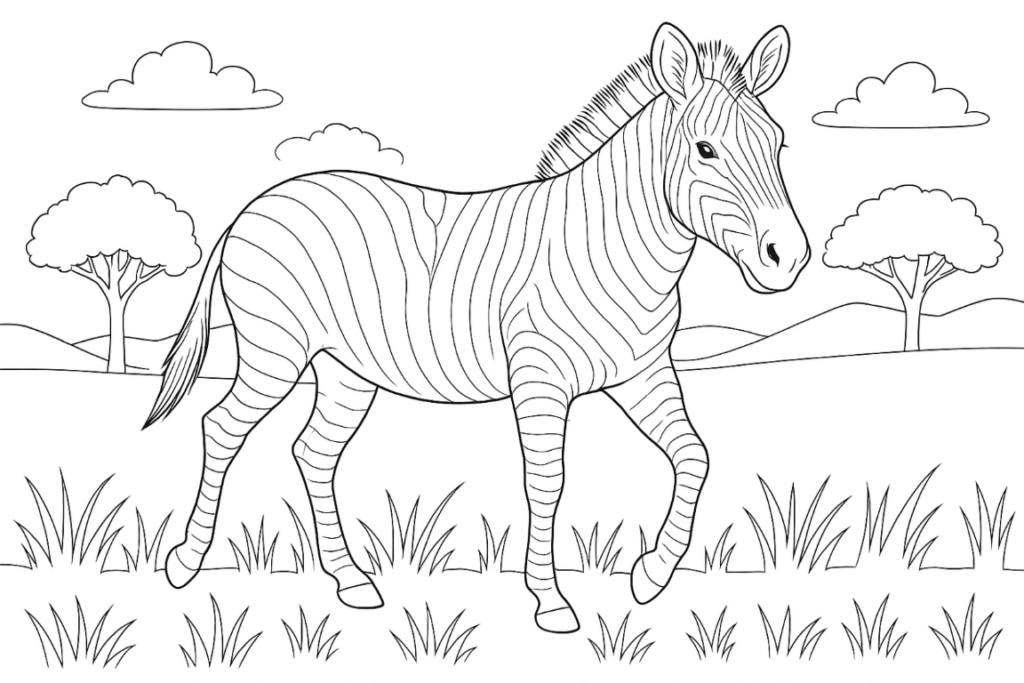 Zebra Coloring Page