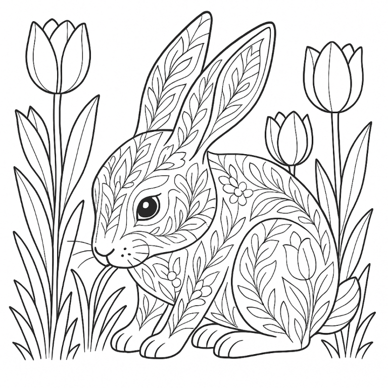 Zen Bunny Colroing Page